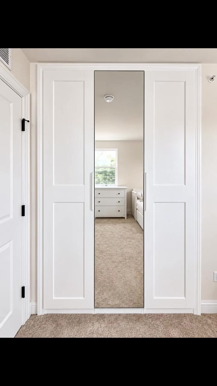 Real ModuCloset Project 4 installation video — Built-In Closet with Mirrored Door, showing the installation process and finished result.